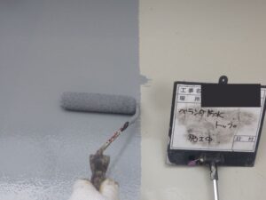柏市トップコート塗布作業